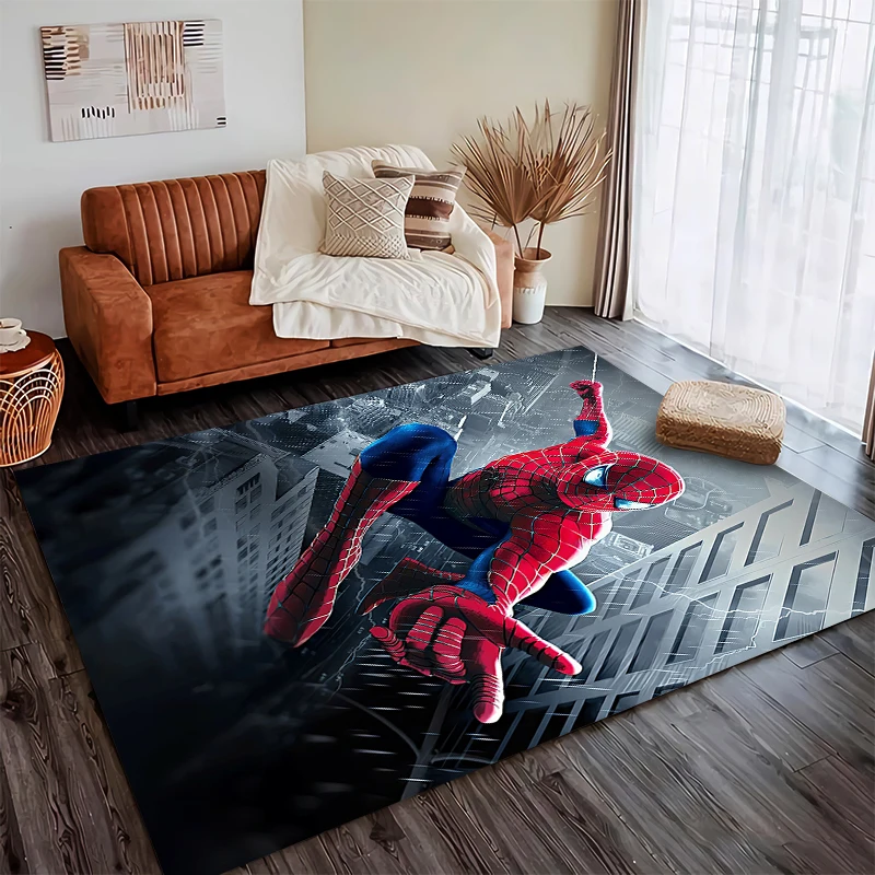 Disney Spider-Man Avengers Rugs for Bedroom Fluffy Square Floor Carpets Living Room Home Decoration Rug Soft Velvet Mat Area Rug