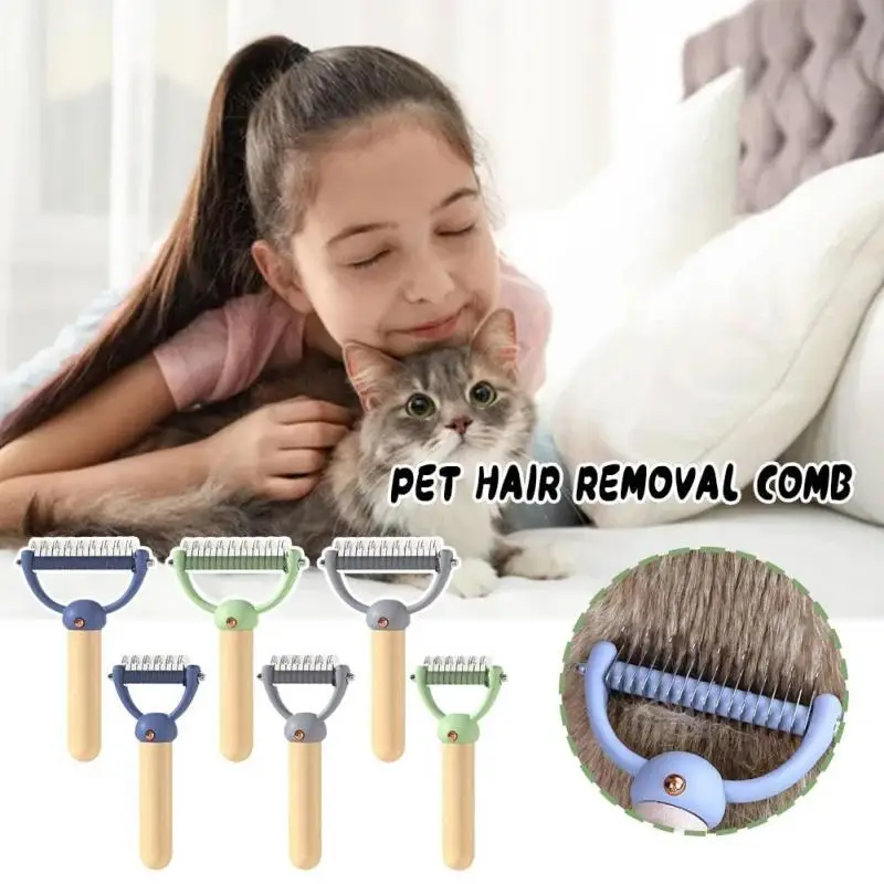 New Pet Cat Hair Removal Wood Comb Brush Dog Grooming Tools Puppy Hair Shedding Trimmer Fur Trimming Professional Wooden Combs