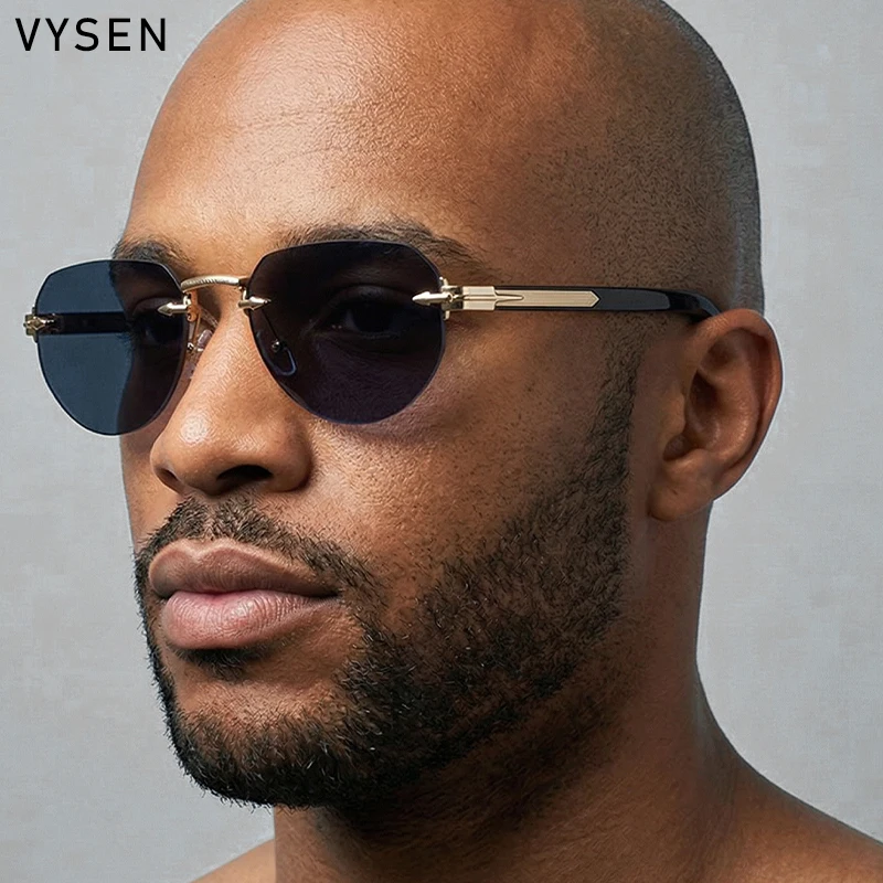 

Rimless Square Sunglasses Men 2026 Luxury Designer Vintage Polygon Oval Metal Sun Glasses Hip Hop Fashion Eyewear Pilot Shades