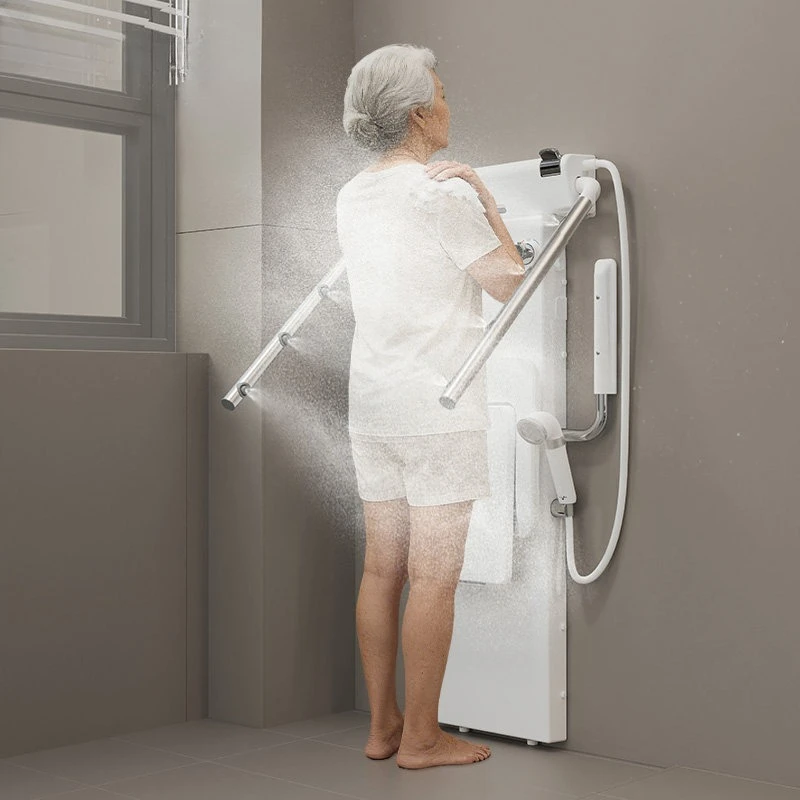 Elderly seated thermostatic shower, bathroom multi-functional folding seat bath and bath special chair, shower armrest