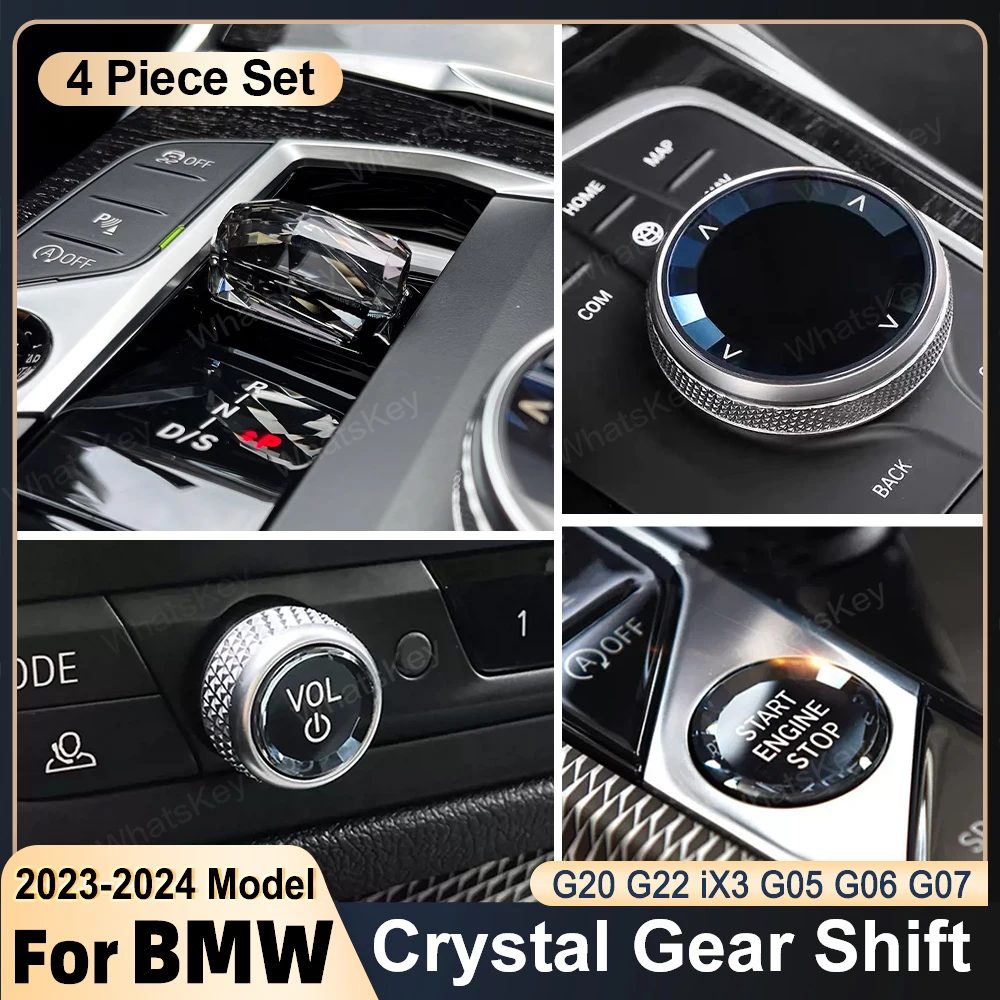 

Crystal Gear Shift Knob for BMW G20 G21 G28 G12 X6 G06 X7 G07 ix3 G08 i4 G26 G70 X5 G05 Paddle Shifter Crystal LHD 4 Piece Set
