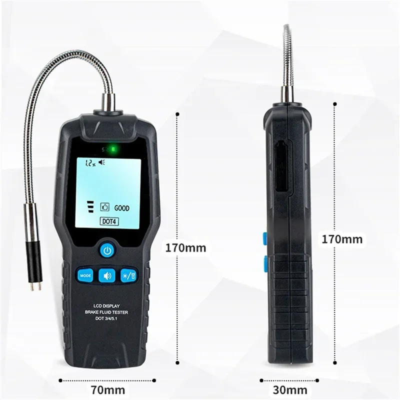 Car Brake Fluid Tester With LED Display Engine Oil  Moisture Content Tester Brake Fluid Analyzer Tool