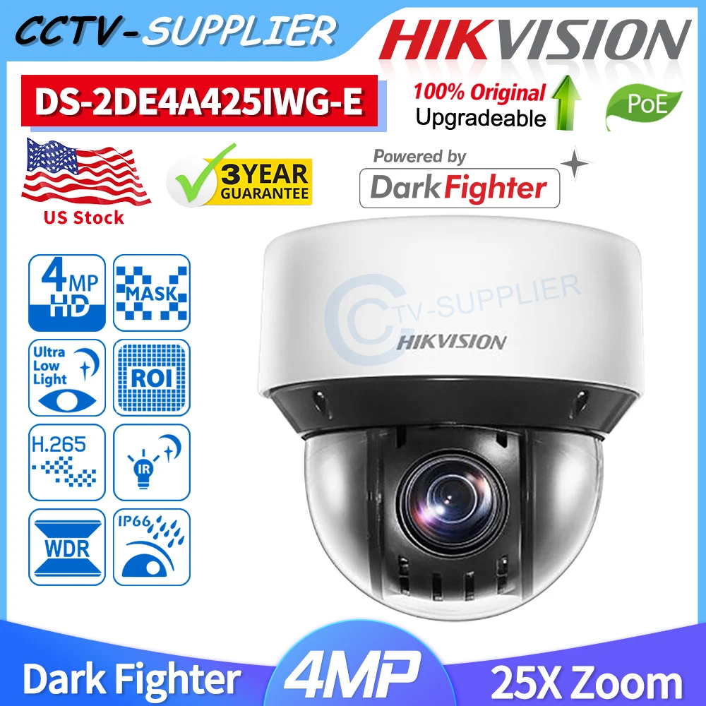 

Hikvision DS-2DE4A425IWG-E(0-STD) AcuSense DarkFighter 4MP PTZ Network Speed Dome Smart Auto-Tracking