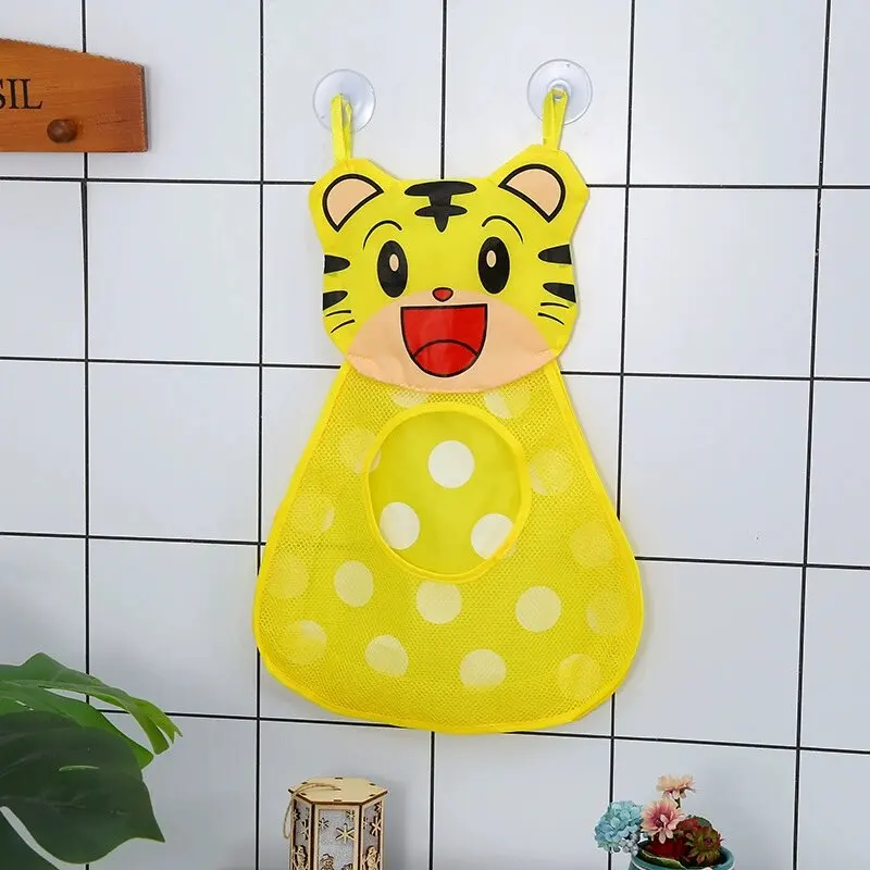 1 pz carino anatra tigre rana panda giocattoli da bagno rete a rete borsa portaoggetti forte ventose borsa da gioco da bagno organizzatore del bagno giocattoli d'acqua