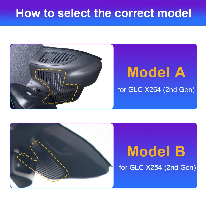 New! Plug and Play Car DVR Wifi Dash Cam Dual lens Video Recorder For Mercedes-Benz GLC X254 (2nd Gen) GLC260L GLC300L 2023-2026