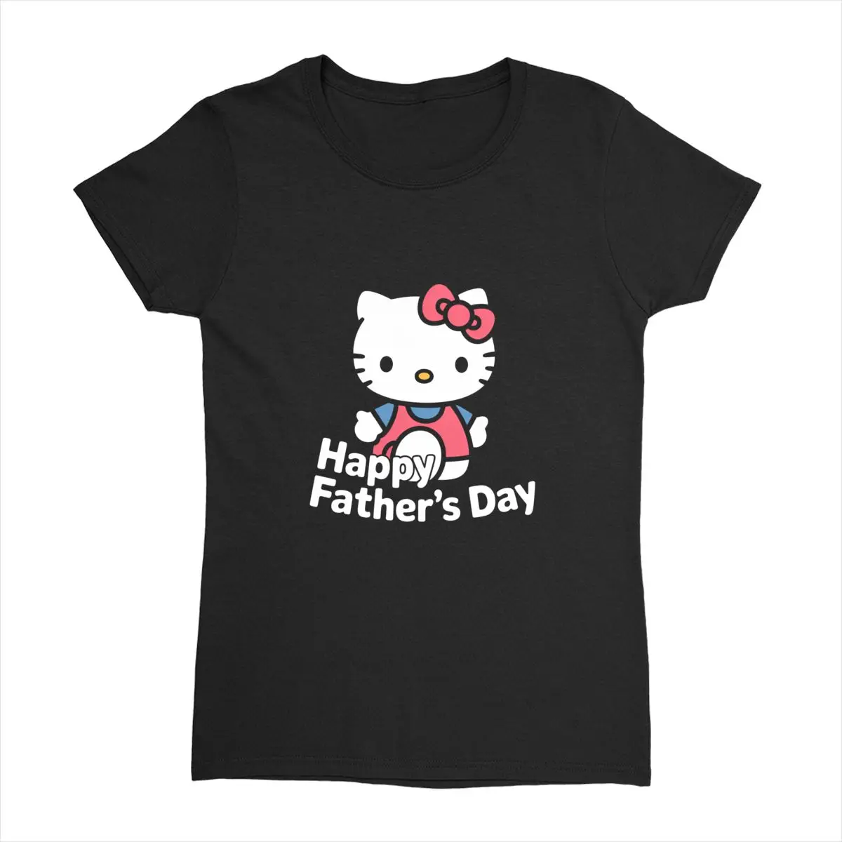 

Футболка «Hello Kitty» на день отца, футболки в стиле Харадзюку, потрясающие топы с короткими рукавами, летние хлопковые футболки большого размера с круглым вырезом