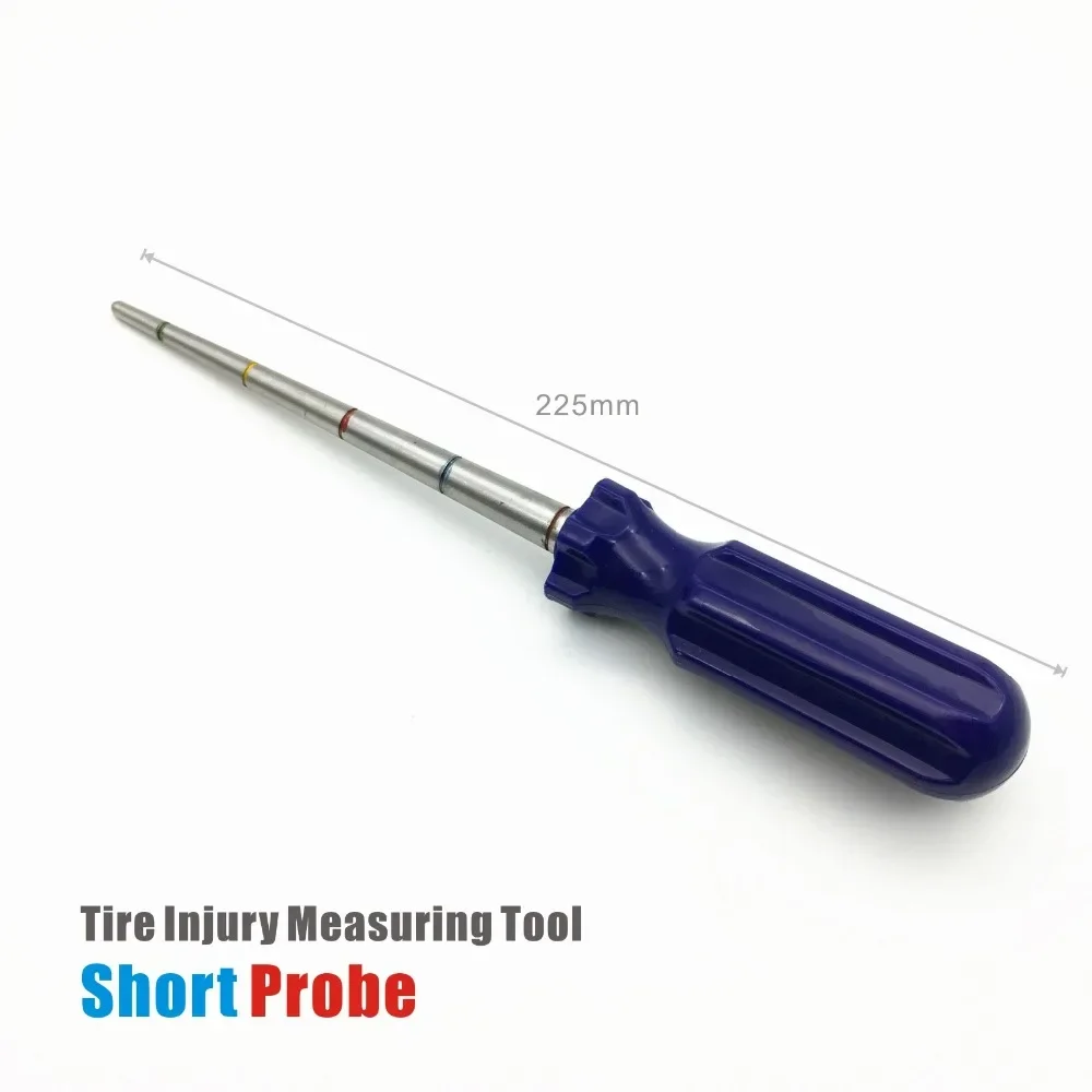 1pc Tire Injury Measuring Tool Long/Short Probe Pointed Awl Spiral Cement Tool Tire Repair Tools Nail Hole Measuring Plug Patch