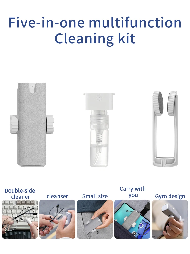 مجموعة تنظيف شاشة النظارات والهواتف المحمولة 5 في 1، وإزالة الغبار من عدسات النظارات وقماش ألياف تنظيف شاشة الهاتف المحمول #2