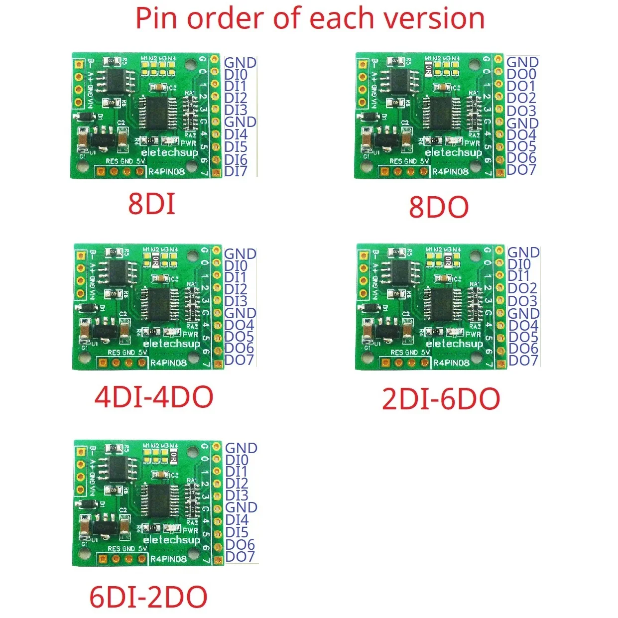DC 5V 12V 24V 8DI/8DO/4DI-4DO/2DI-6DO/6DI-2DO RS485 płyta główna magistrali dla Raspberry Pi Arduino ESP32 PLC sterowanie siecią