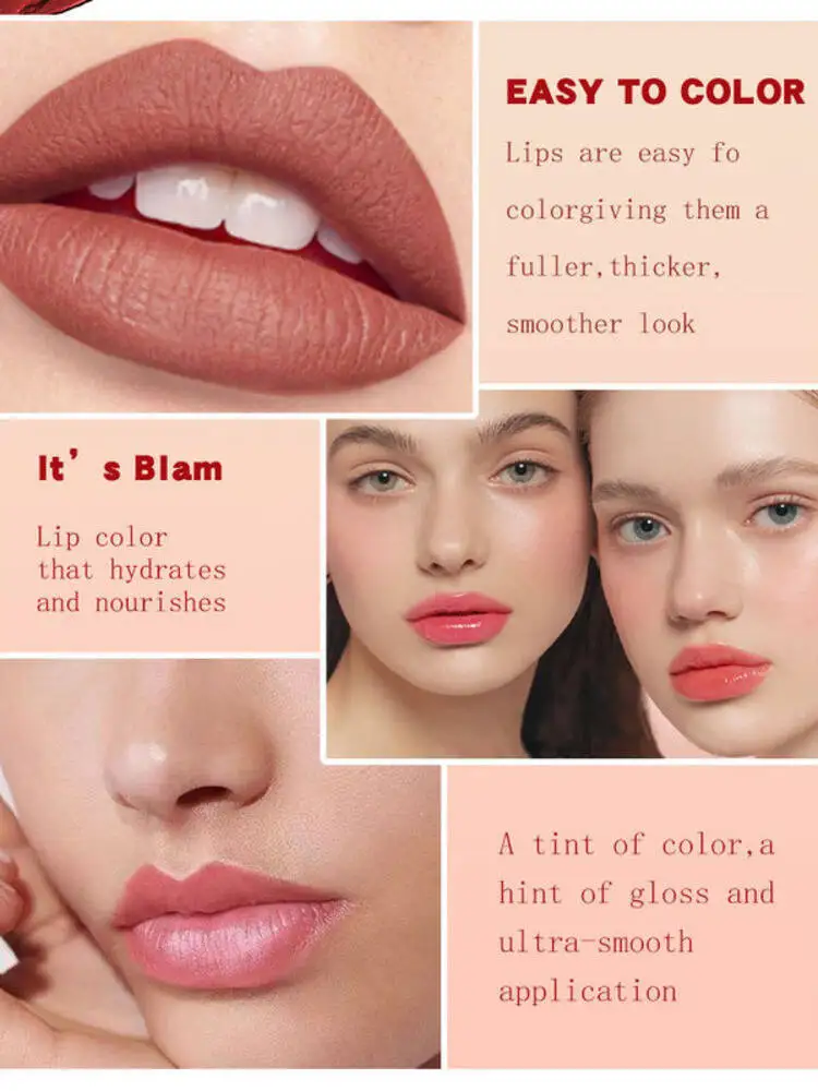 MLSMILE ลิปบาล์มบำรุงริมฝีปาก ลิปกลอสติดทนนาน ติดง่าย สีสวย ชุดปากกาลิปสติกแบบหมุน