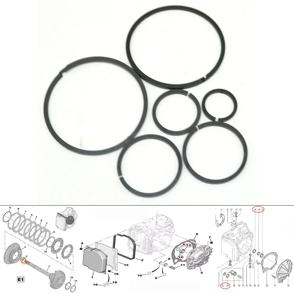 DPO DP8 DP2 Automatic Engine Piston O-ring Oil Seal Ring Kit For Renault Clio Megane Scenic Kangoo Fluence Laguna Modus Safrane