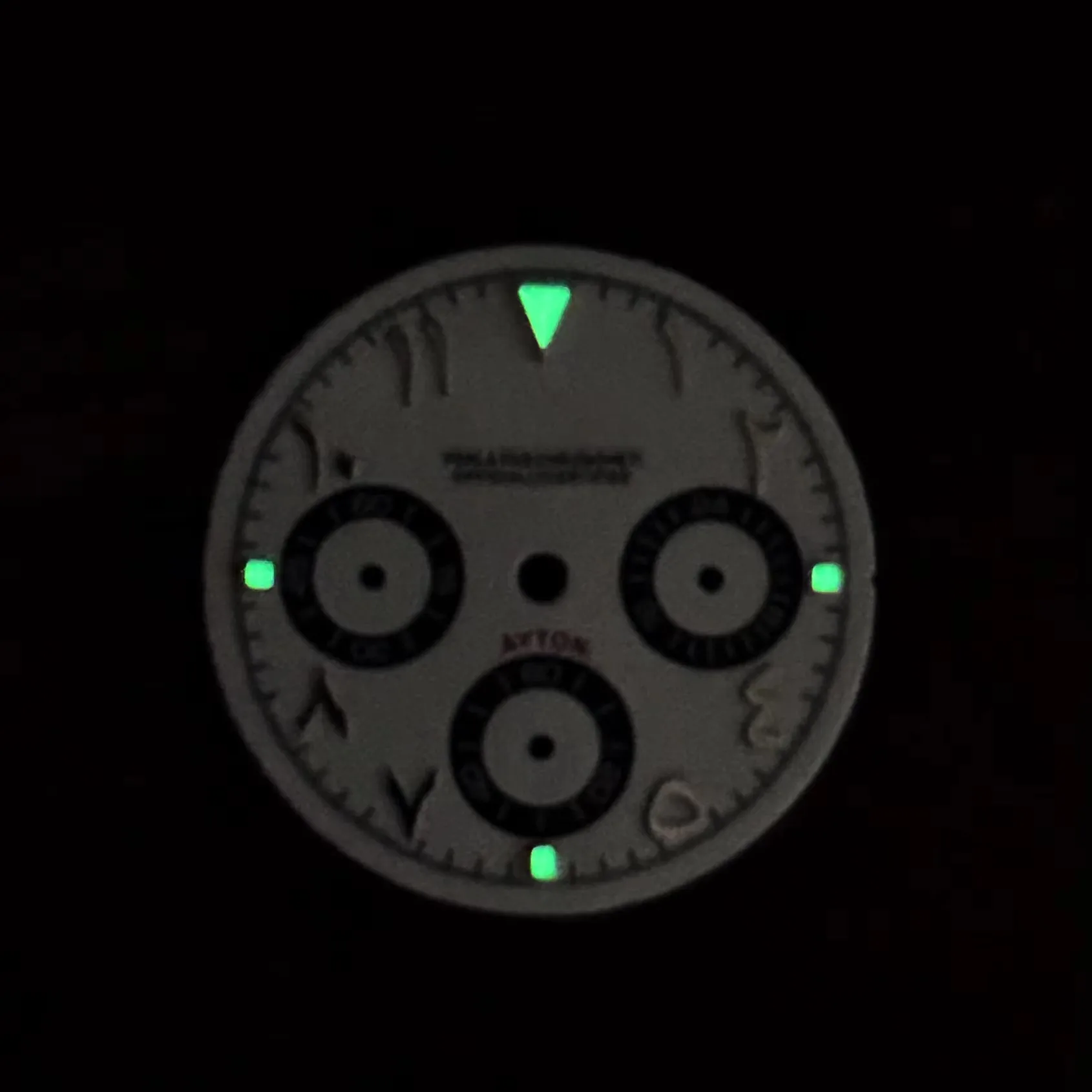 29.5mm S Logo Panda Arab DTN Dial Fit VK63 Movement Green Luminous High-Quality Dial Watch Modification Accessories