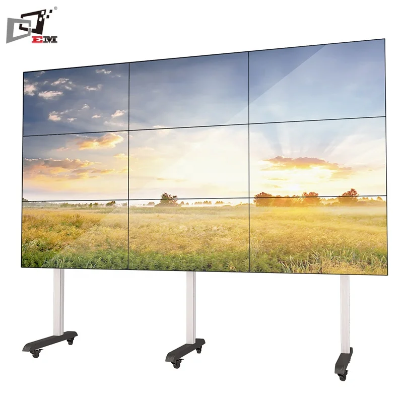 Image 7: Support mobile pour mur vidéo de 32 à 65 pouces, support TV 3x3 pour salle de réunion, support d'affichage multi-écrans professionnel sur roulettes