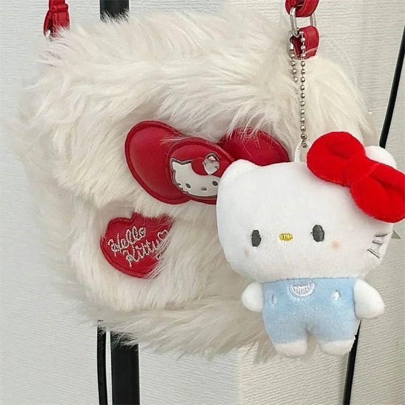 New Sanrio Plush Doll Hello Kitty Keychain Cute Pochacco Children Plush Toys Keyring Kawaii Girls My Melody Plushie Doll Pendant