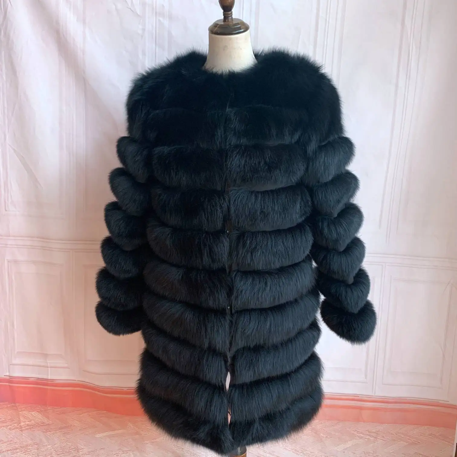NEW 4in1 Real Fox Fur Long Coat Winter Coat for Women Jackets Vest Winter Outerwear Women Fox Fur Coat High Quality Fur Clothes