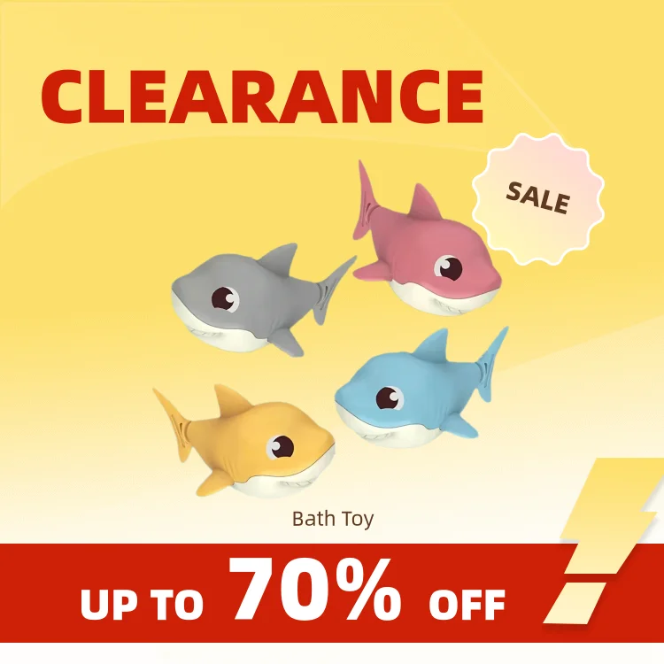 Clearance_1pc Été chaud nouveau dessin animé requin bébé jeu d'eau jouet avec chaîne à remonter, jouet de plage en plein air, jouet de douche, jouet de bain_Conti