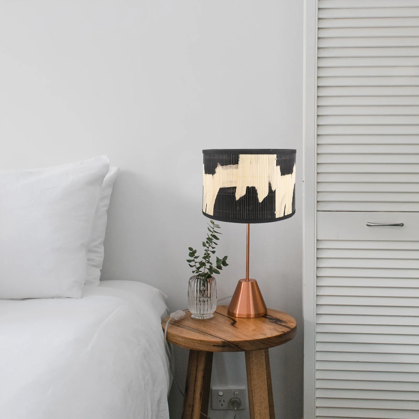 

Бамбуковый абажур с принтом в виде барабана для подвесного или настольного светильника, плетеный винтажный декоративный чехол для дома, отеля, ресторана