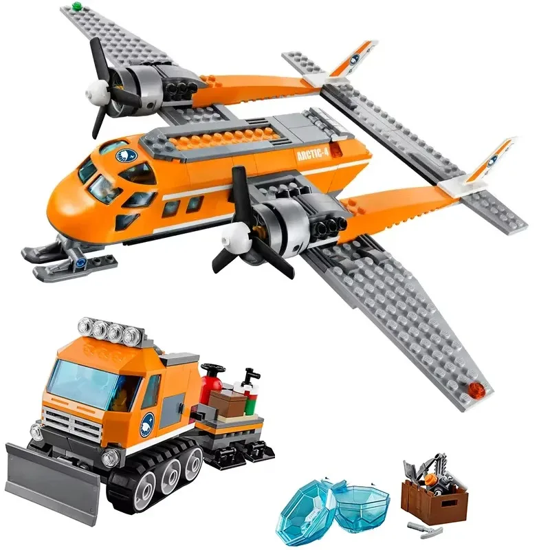

Third Party Compatible MOC Sets City Series Arctic Supply Transport Aircraft Plane Building Blocks Children Gift Assembly Toy