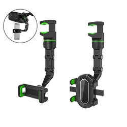 Universal Car Phone Holder Multifunctional 360 Degree Rotatable Auto Rearview Mirror Seat Hanging Clip Bracket Cell Phone Holder