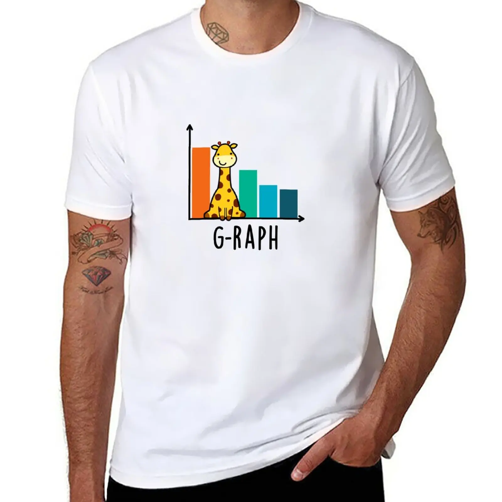 New G-raph Cute Giraffe Graph Pun T-Shirt summer top Oversized t-shirt Tee shirt workout shirts for men