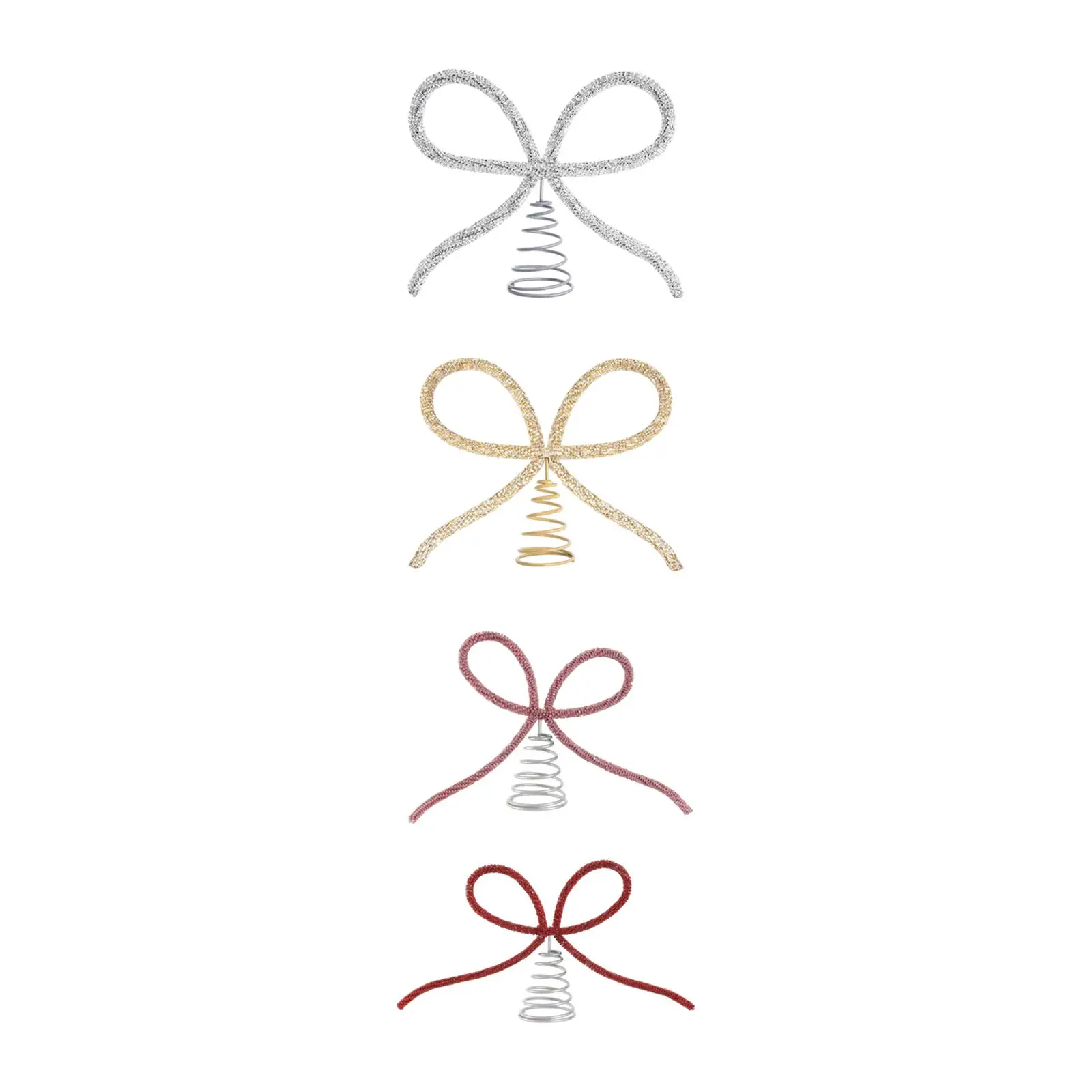 

Новогодний бантик-украшение для верхушки елки, элегантный декор для дома в праздничной атмосфере гостиной