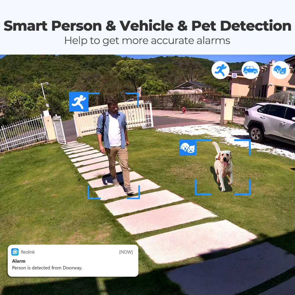 Imagem -04 - Reolink Duo Câmera Poe 4k Lente Dupla Visão Ampla Animal de Estimação do Carro Humano Detectar Câmera Segurança ao ar Livre Proteção Cctv ip Câmera