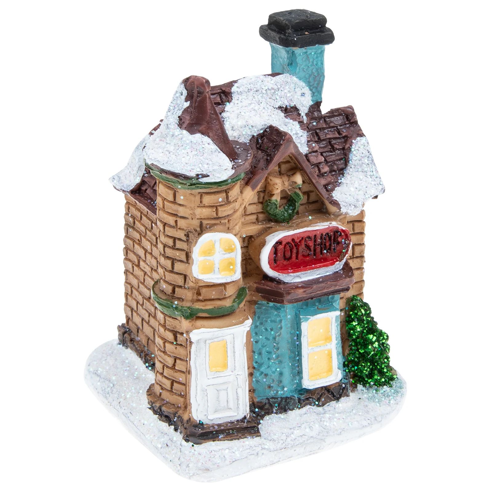 

Resin House Decor Miniature Glowing Christmas Village Houses LED Lighted Ornaments Festival Gifts Home Bar Restaurant Shop