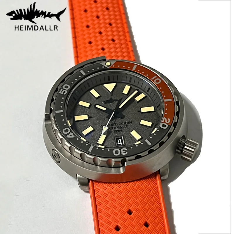 Heimdallr Retro Titanium Tuna Watch Grey Dial Luminous Sapphire 20Bar Waterproof Ceramic Bezel NH35 Automatic Mechanical Watch