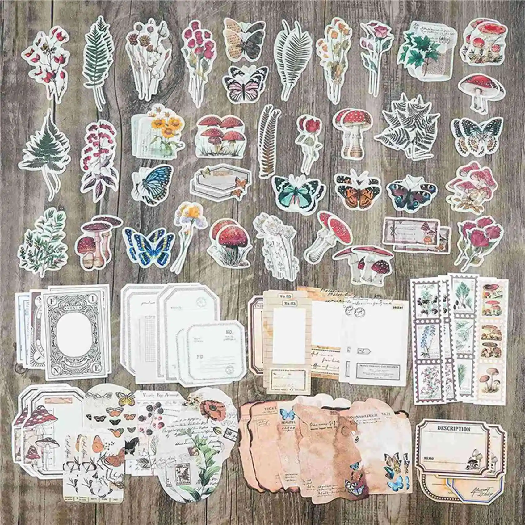 Vintage Scrapbook Supplies Pack (400 Pcs) For Art Journaling Junk Journal Planners DIY Paper Stickers (B)