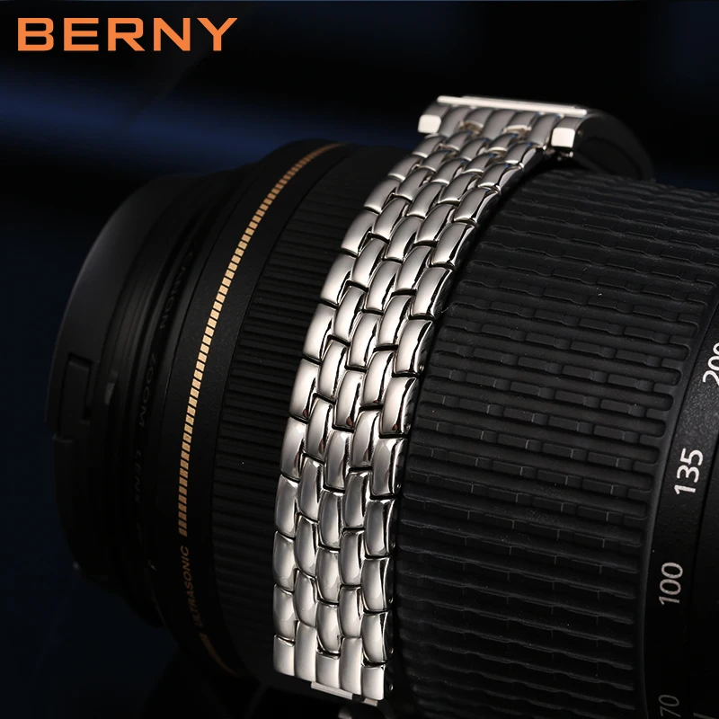 Reloj BERNY de cuarzo de lujo para mujer, reloj rectangular de acero inoxidable, marca de cuero de moda, relojes de vestir impermeables, reloj de