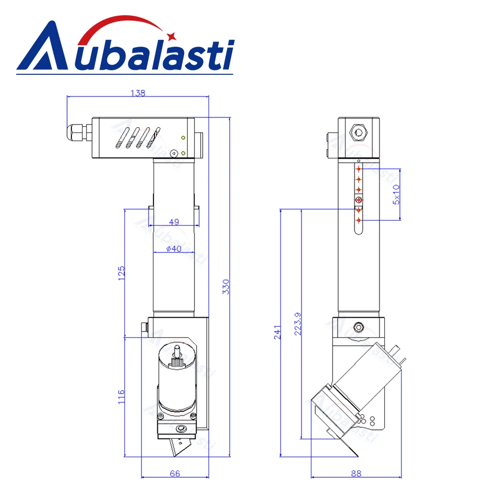 Aubalasti Vibrating Oblique Knife Cutter Thickness 17mm Vibrating Knife Head for Soft Glass PVC Honeycomb Board and KT Coard