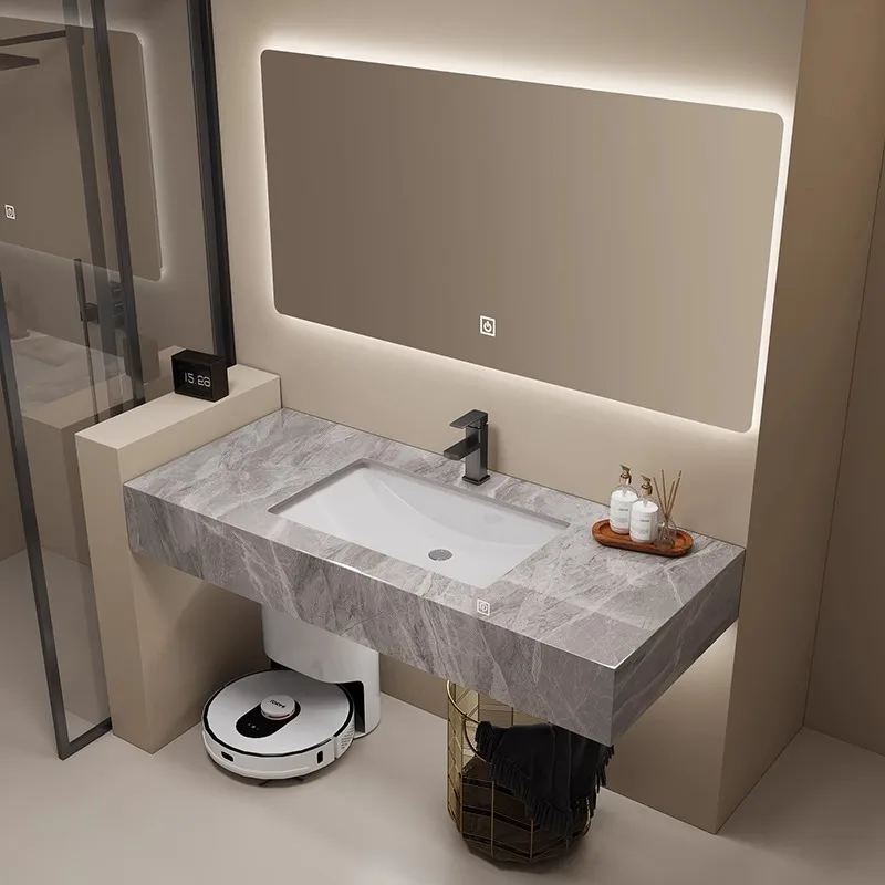 Hotel Hotel Single-layer Rock Slab Wall-mounted Washbasin Bathroom Homestay Washbasin Set