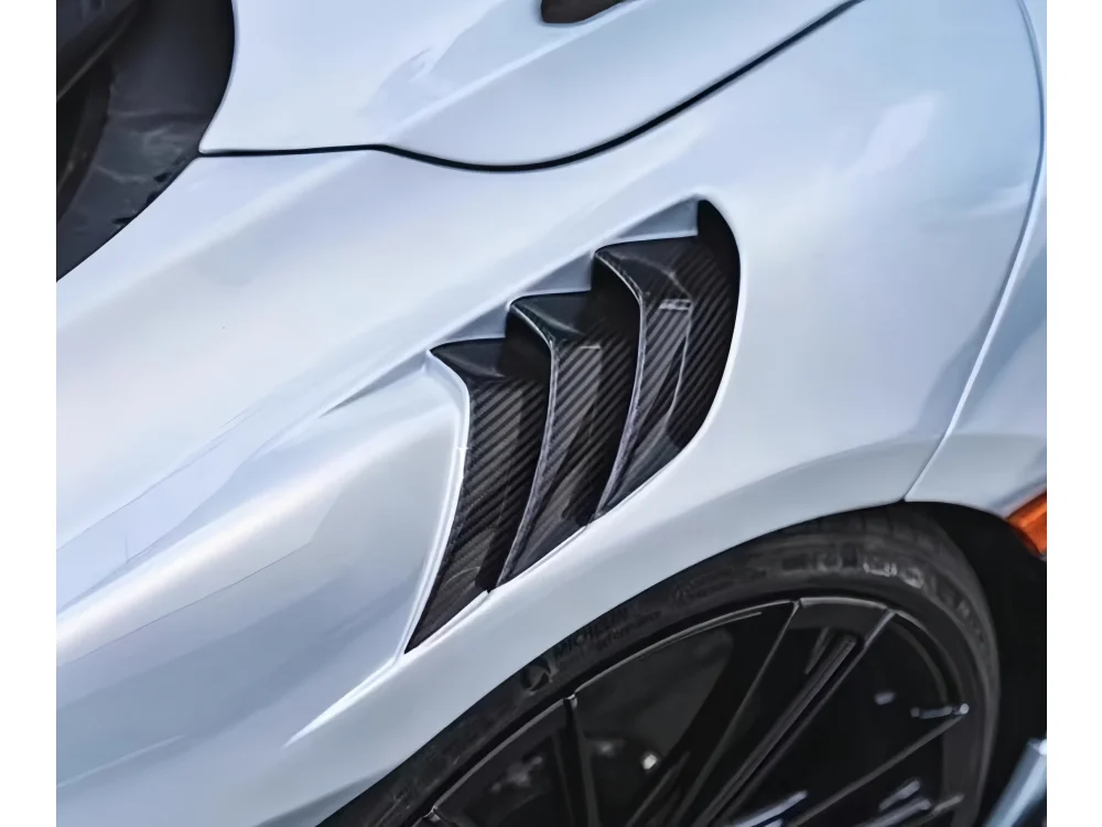 تستخدم لـ McLaren 720S كوبيه ألياف الكربون الجافة R-style طقم هيكل واقي الطين الأمامي للتبريد
