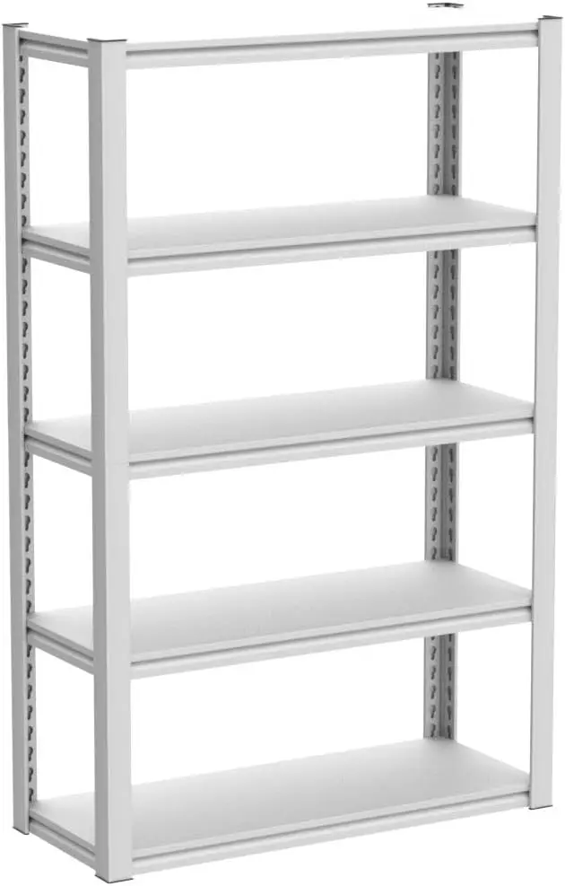 Garage Storage Shelves, 2000LBS Heavy Duty Garage Shelving with 5-Tier Adjustable White Shelving for Kitchen