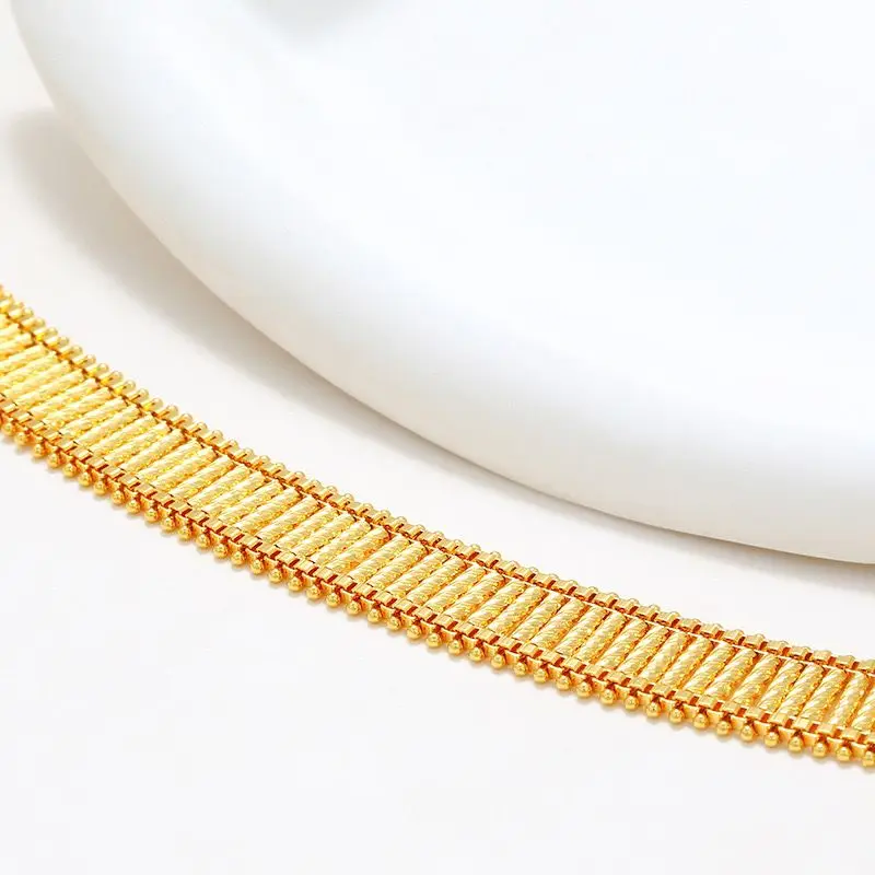 XP Jewelry --( 19 cm x 15 mm ) Wide Domineering Tank Bracelets For Men Women Fashion Jewelry Pure Gold Plated Nickel Free