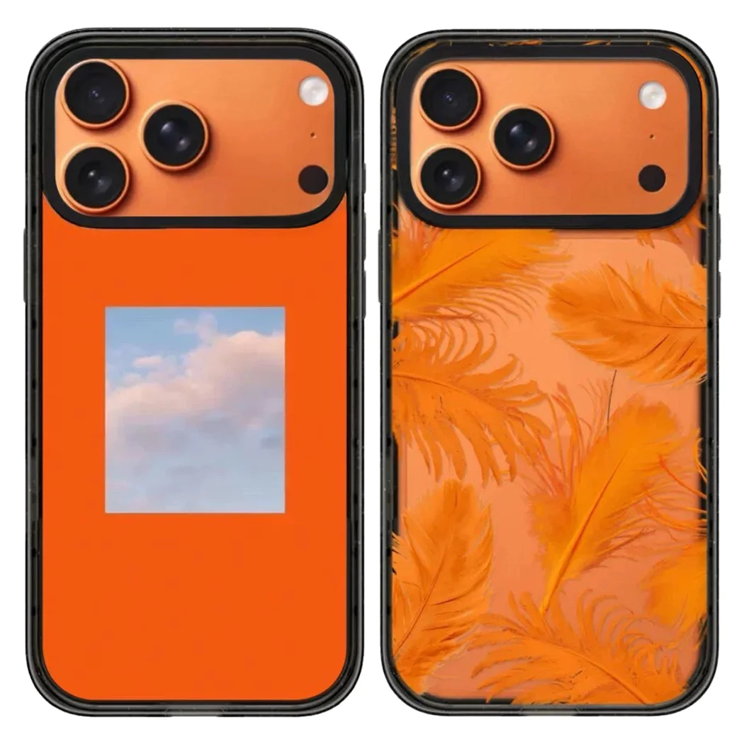 

Feather Acrylic Black Border Magnetic Case: Compatible with iPhone 17 16 15 14 13 12 Pro Max 17 Air