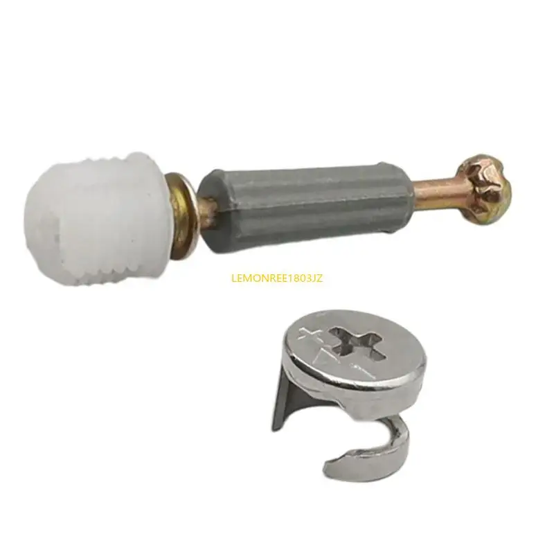 N58C 100Pcs Furniture Connecting Hardware Set Cams Screw Eccentric Wheel Nut Cams Lock Nut for Wardrobe Splicing Cabinet