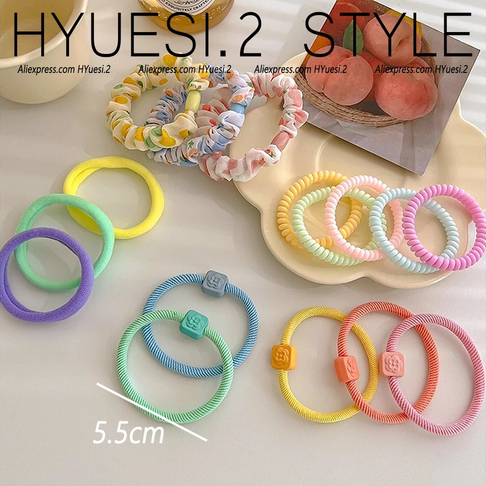 4pcs/Set Elegant Scrunchies Colorful Spiral Hair Ties Ropes Elastic No-Damage Ponytail Holder Rubber Band Women Girls Headwear