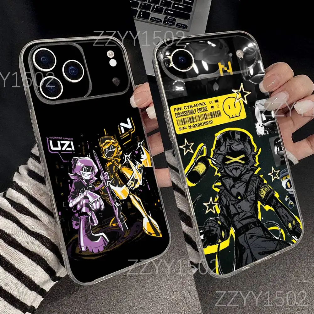 

M-MurderS D-Drones UZI Phone Case For iPhone 17,16,15,14,13,12,11 Pro,Max,Plus,X,XS,XR,SE4,E Mini Transparent Soft