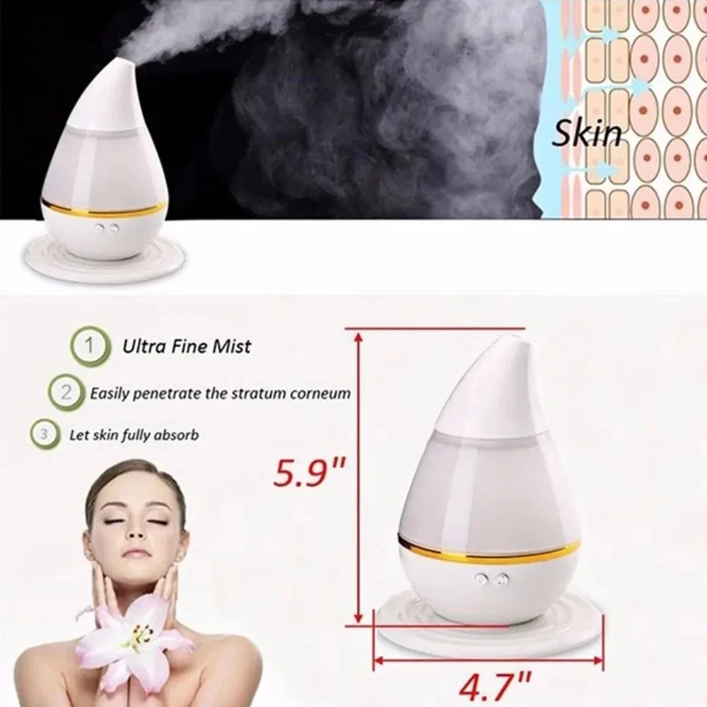 360 Degree Rotation Air Humidifier USB Fragrance Atomizer Vehicle Purifier Water Droplet Aroma Diffuser 7 Color Changing Lights