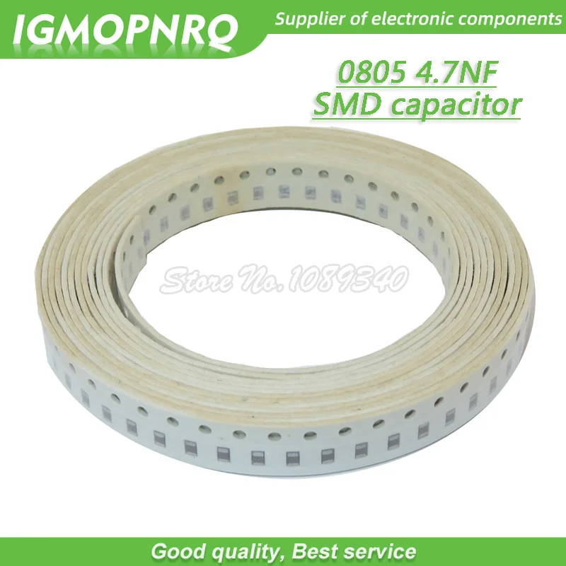 100pcs 4.7NF 0805-4.7nf X7R Error 10% 50V 0805 472 SMD Thick Film Chip Multilayer Ceramic Capacitor