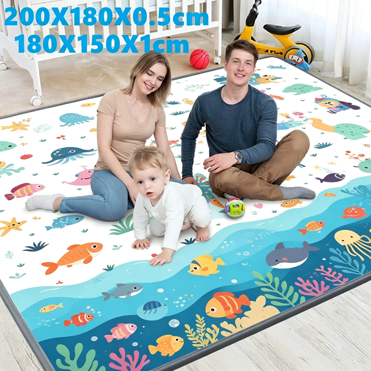 Baby Activities Crawling Play Mats Double Sided Pattern Non-toxic EPE Baby Activity Gym Room Mat Game Mat for Children's Mat Rug