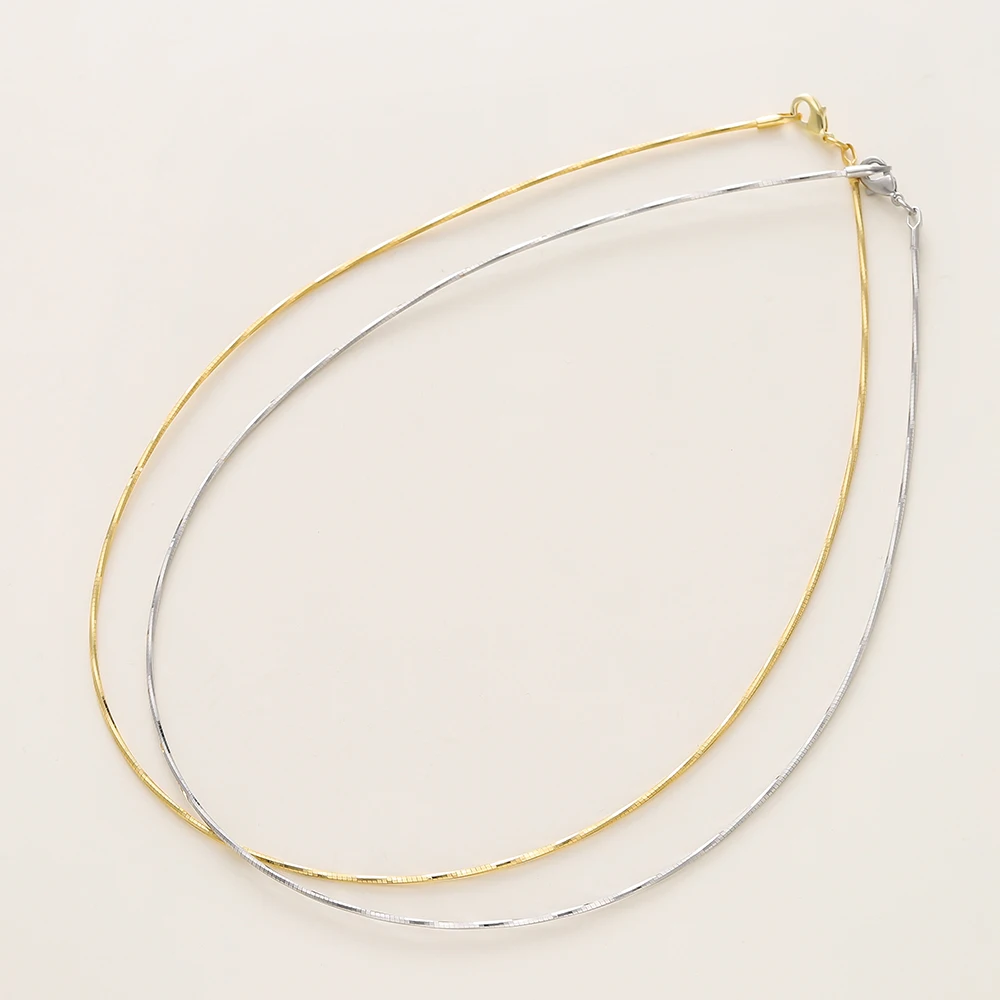 1Pcs/Lot 18K Gold Color Plated Copper Gold Silver Necklace Bracelets for DIY Braceletes Necklace Jewelry Making Accessories