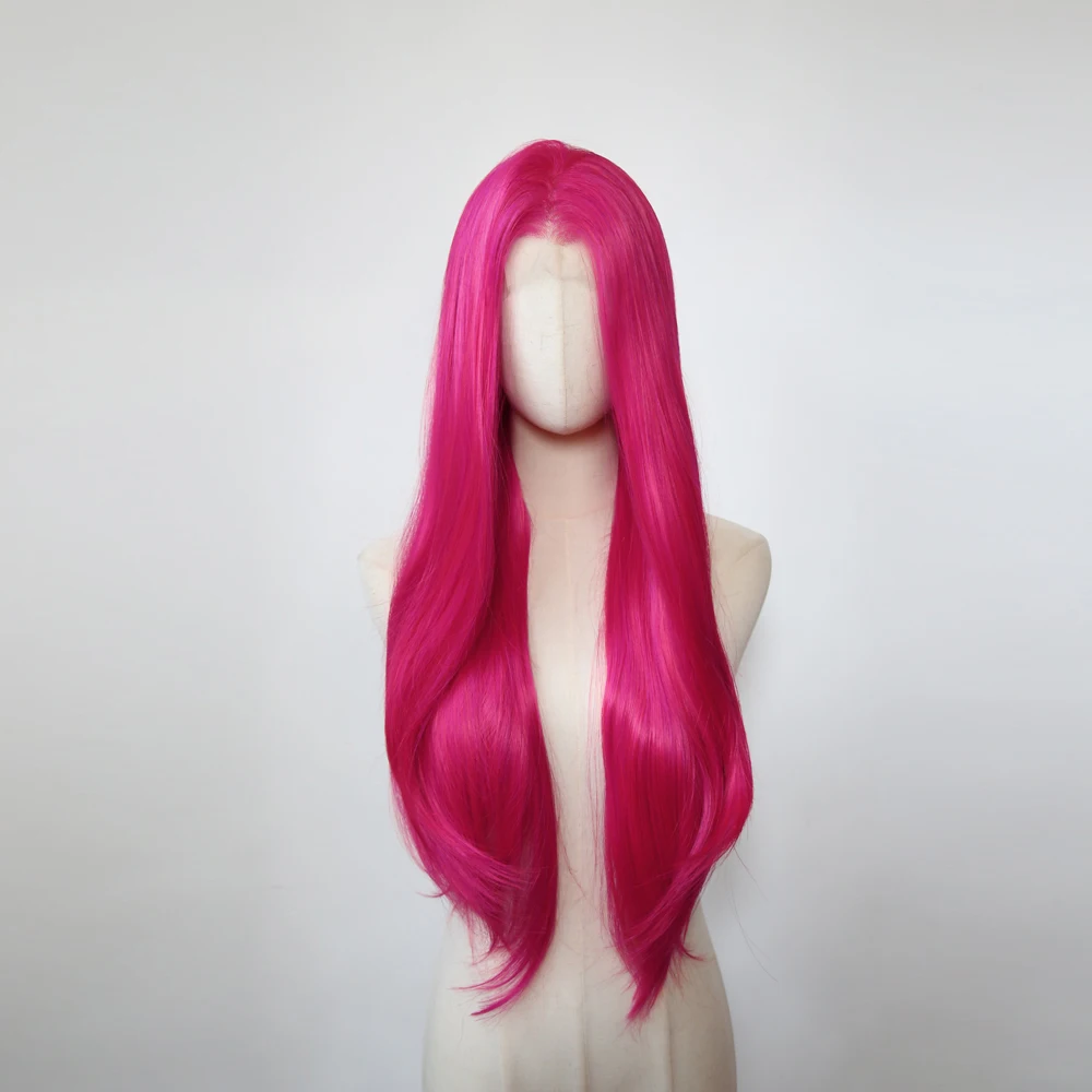 Pink Lace Front Wig for Women 26 Inch Long Straight 13*4 Lace Wigs High Quality Synthetic Lace Wigs Natural Looking for Cosplay