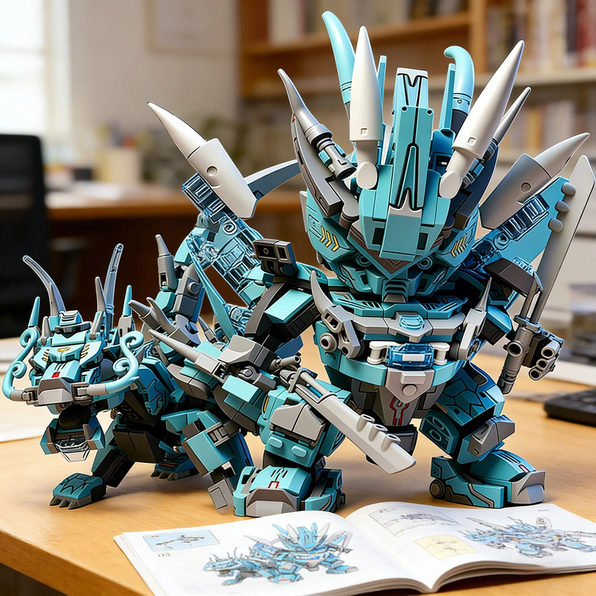 2 in 1 Transformable Mecha Robot City Building Blocks Dragon Model Kids Toys Gift for Boys Girls Birthday Present