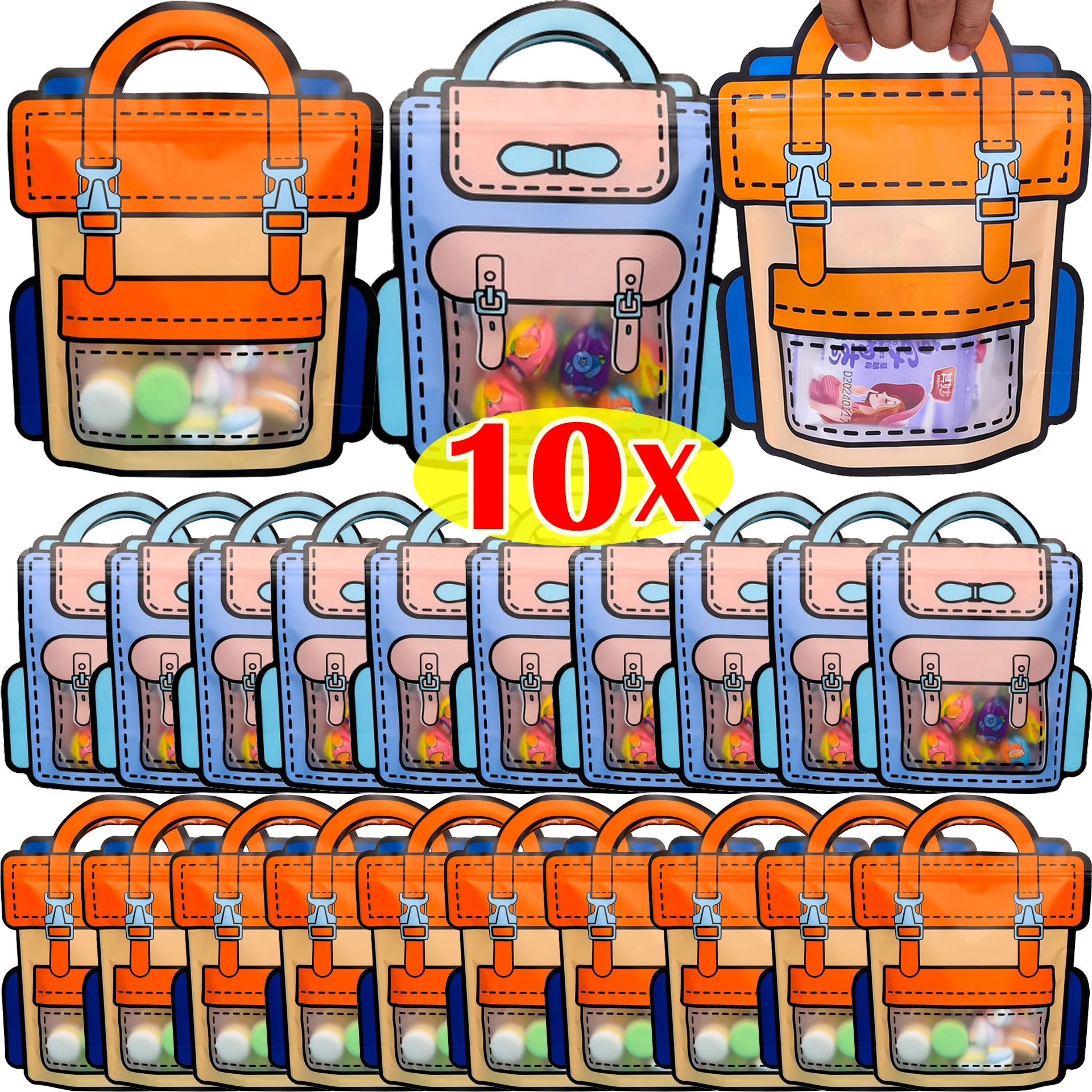 Borsa per il pranzo del fumetto per bambini borsa per Snack borsa a forma di biscotto borsa per caramelle borsa per imballaggio regalo di compleanno per bambini per bambini