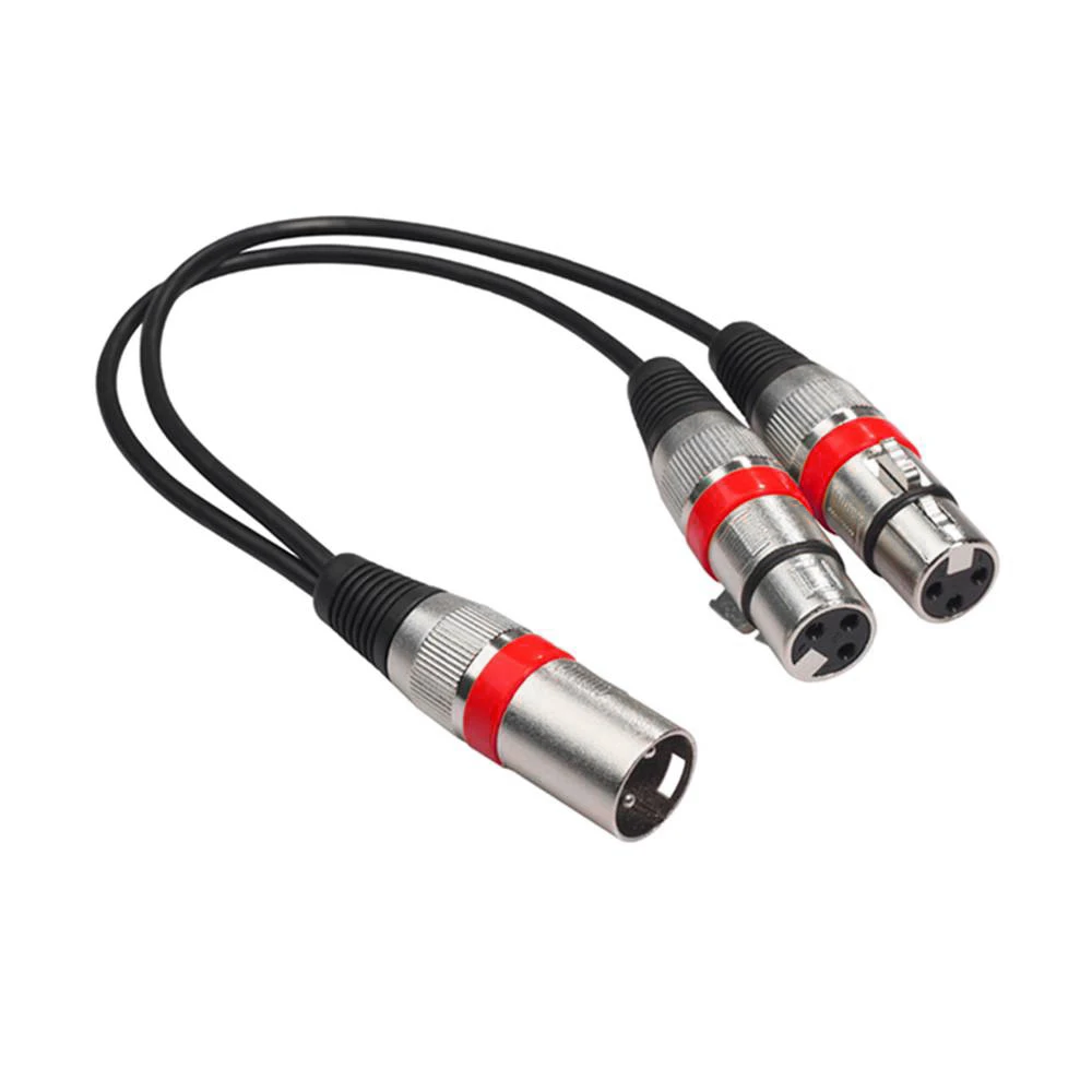 30CM XLR Splitter Male to Dual Female,3 Pin XLR Male to Female Splitter Audio Adapter Cable for Mic Amplifier Speaker Mixer
