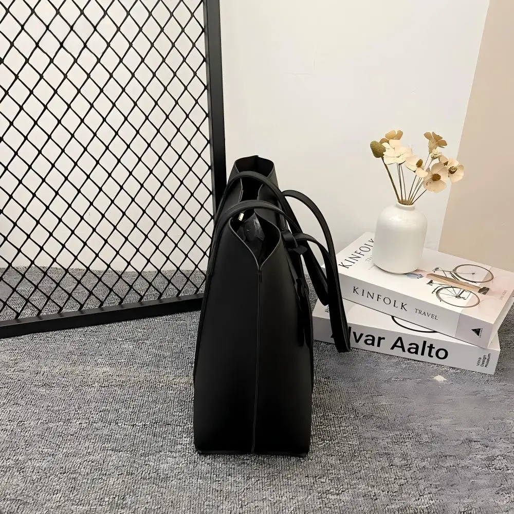Homefish Large Capacity Women's Bag, New Soft Leather Tote Bag, Casual and Versatile Single Shoulder Bag for Korea Style Handbag image 2