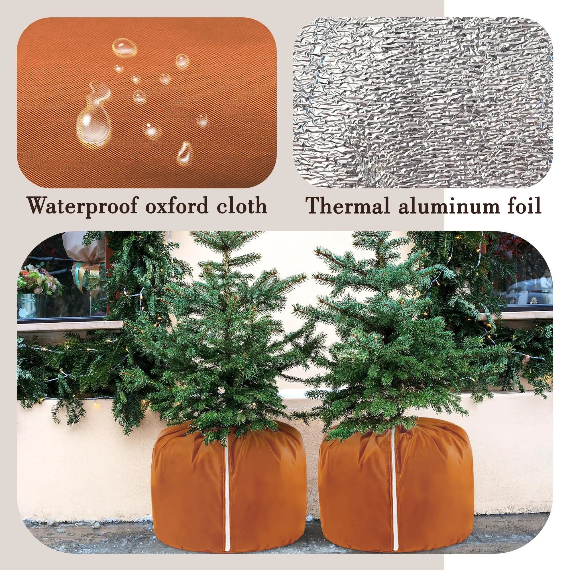 

Pot Covers For Winter Reusable Waterproof Protective Thermal Freeze Protection Planter Cover With Zipper For Gardener Homeowner