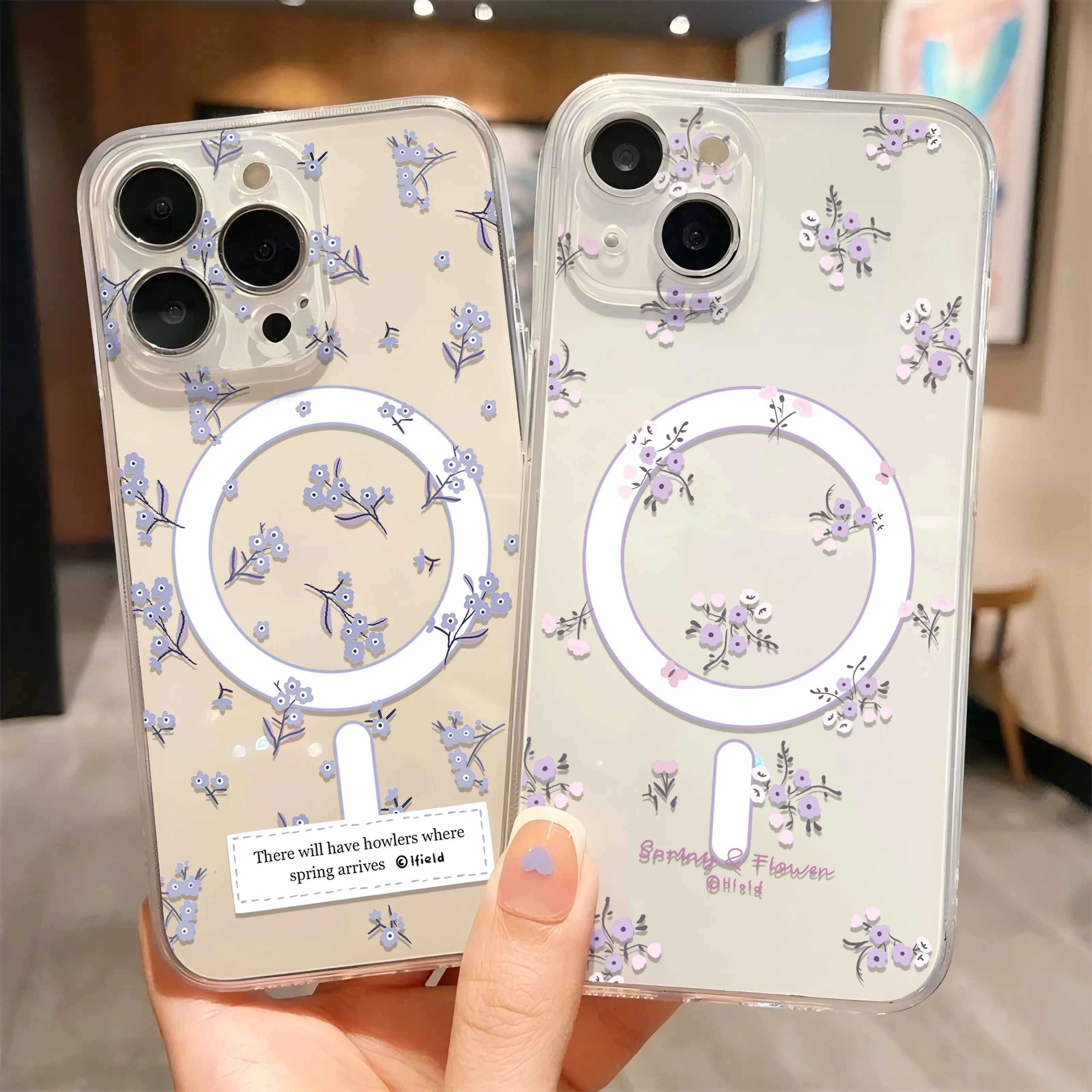 Floral For Magsafe Luxury Magnetic Phone Case for iPhone 16 15 14 13 12 11 8 7 Plus Pro Max X XR XSMax Soft Clear Tpu Cover